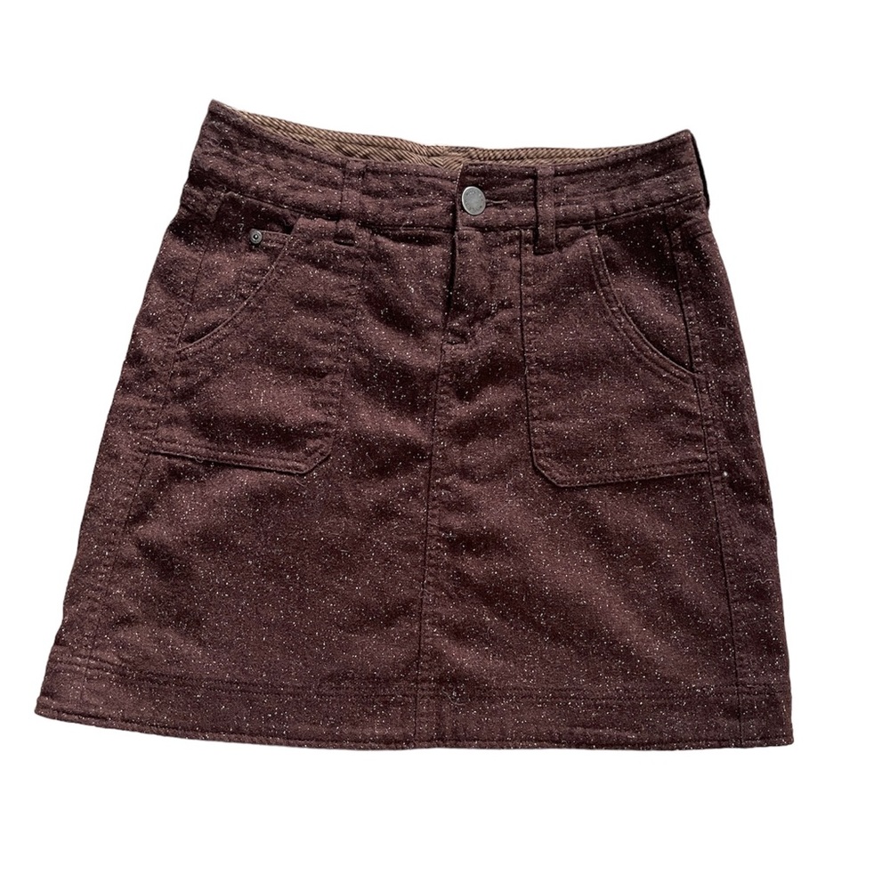 Woolrich Womens Skirt Sz 4 Brown Textured Wool Short Bottoms - Picture 1 of 11
